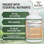 Double Wood Supplements Picolinato de zinc 50 mg 300caps Sfn