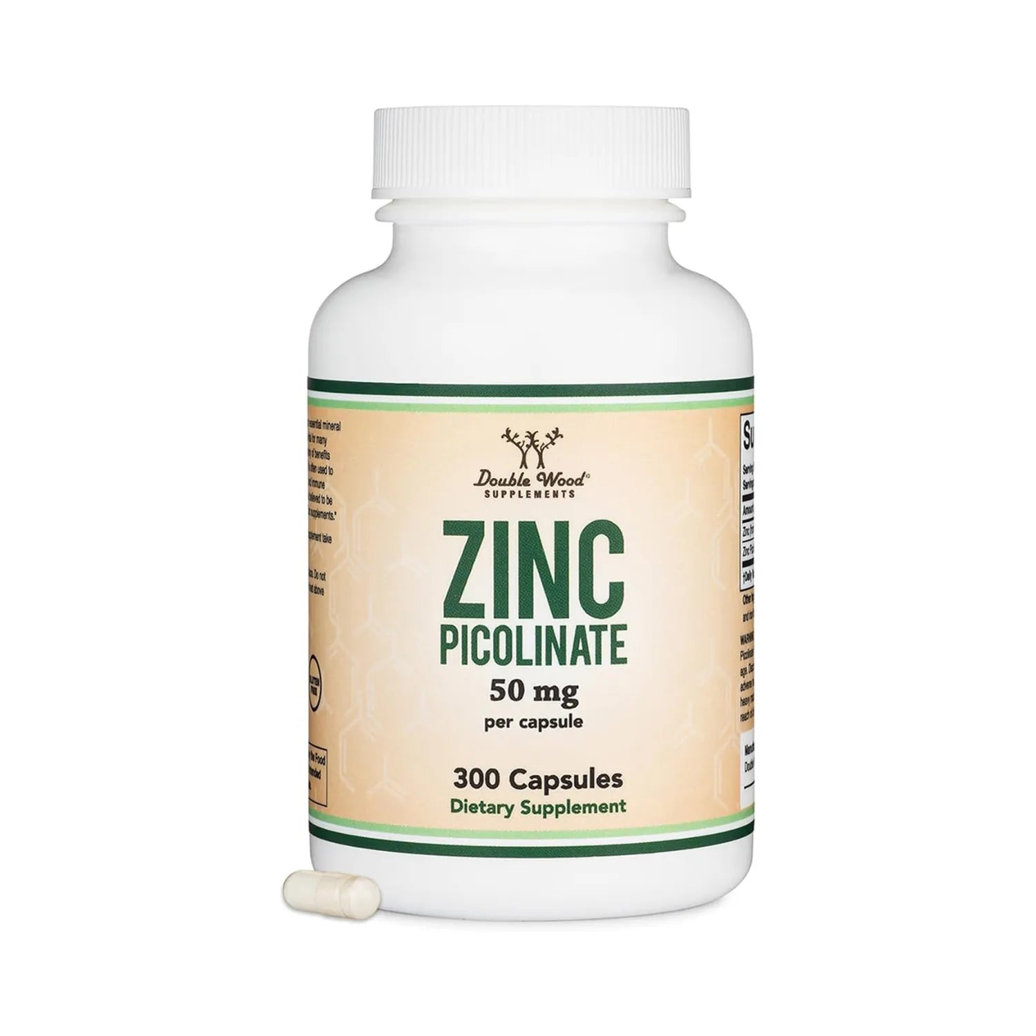 Double Wood Supplements Picolinato de zinc 50 mg 300caps Sfn