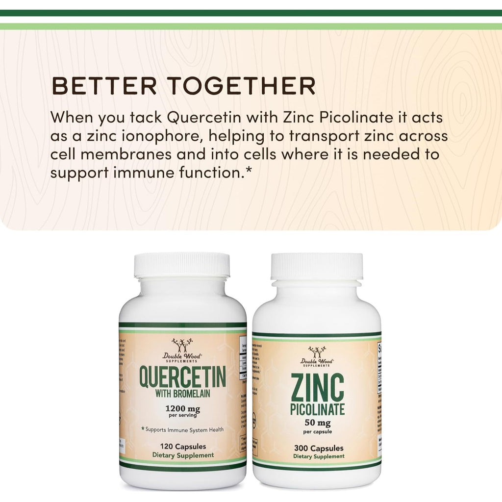 Double Wood Quercetina con Bromelina 1000 mg 120 Cápsulas