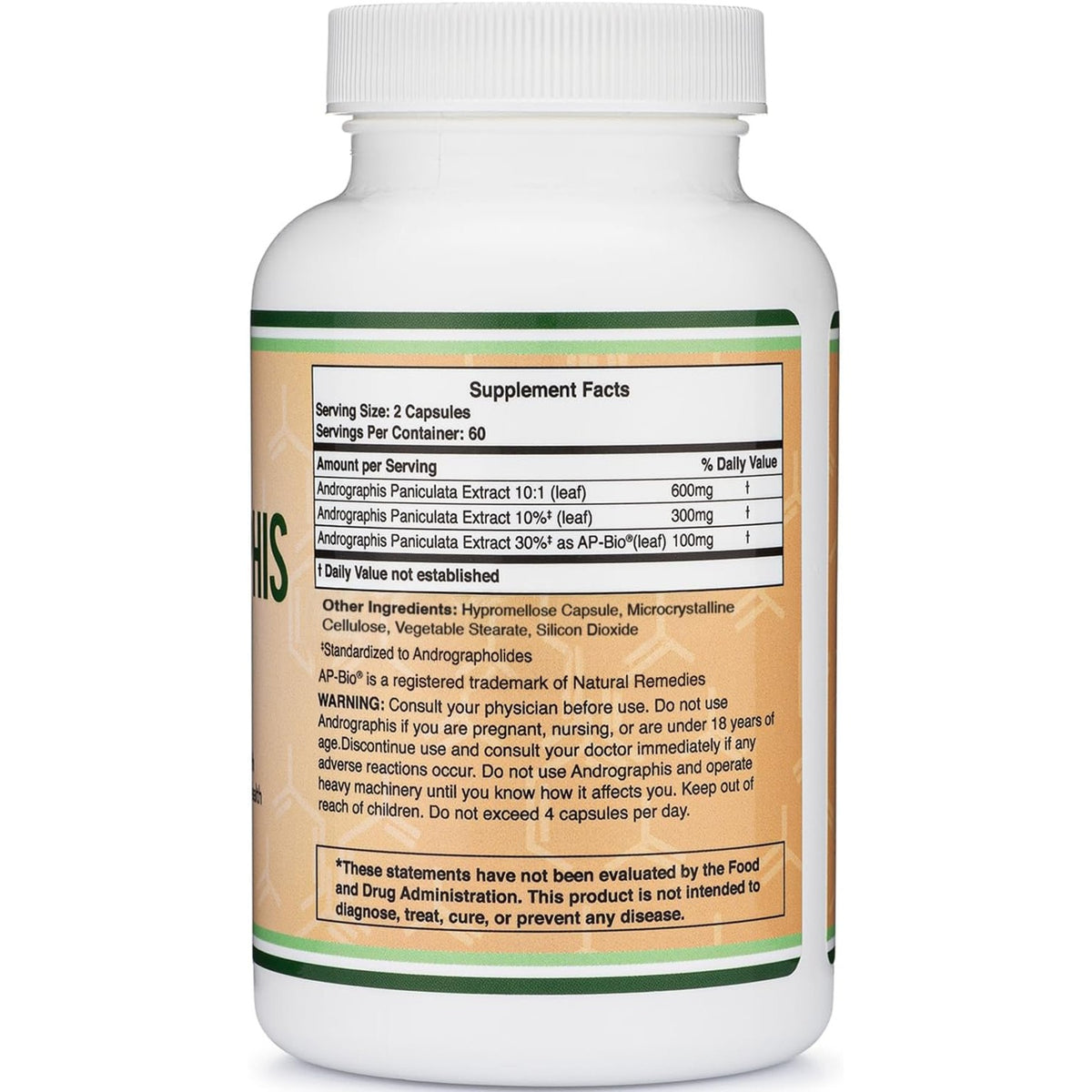 Double Wood Andrographis AP-Bio 1000 mg 120 Cápsulas