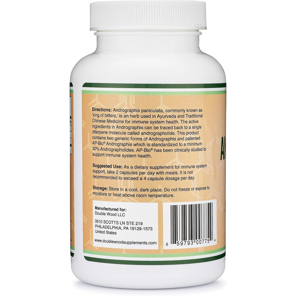 Double Wood Andrographis AP-Bio 1000 mg 120 Cápsulas