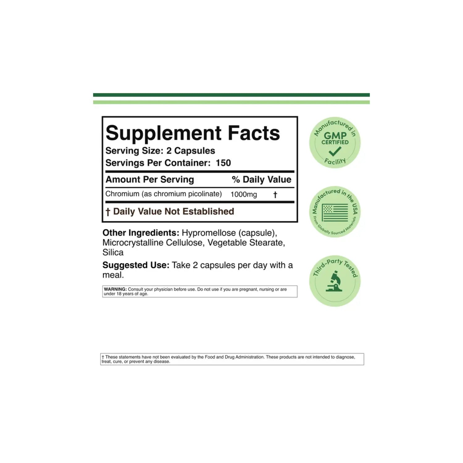 DOUBLE WOOD Chromium Picolinate 500 mcg con 300 caps sfn