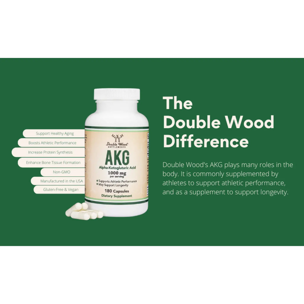 Double Woods Akg ácido Alfa Cetoglutárico) 180 Caps500mg sfn