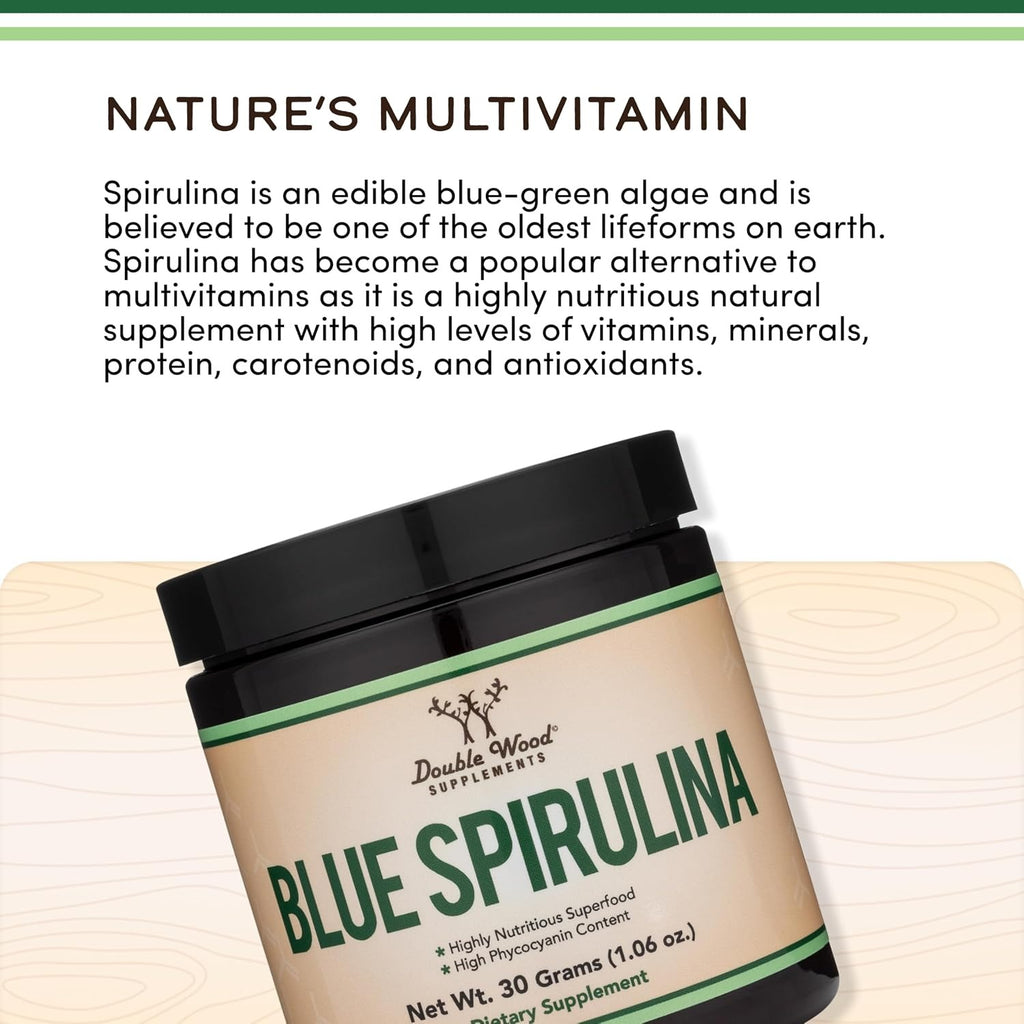 Double Wood Espirulina Azul 30 g Altamente Nutritiva