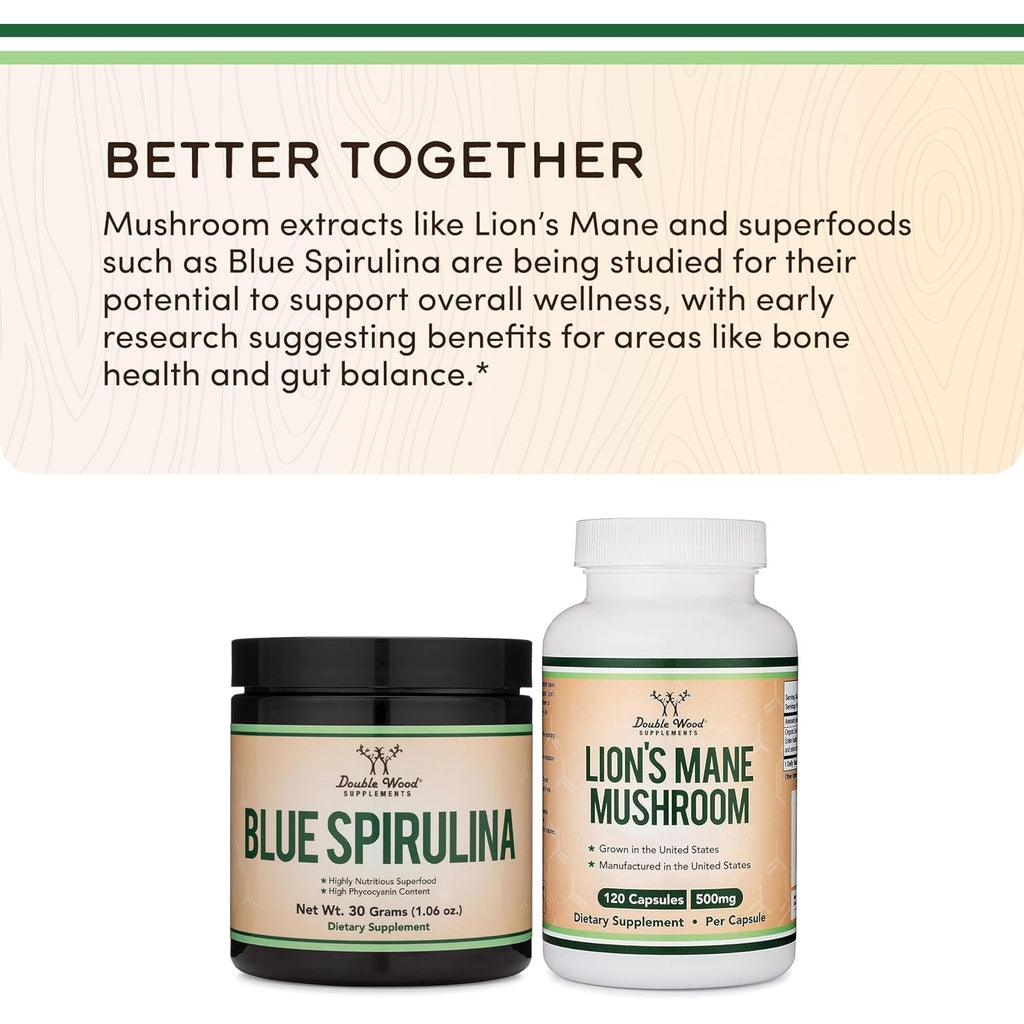 Double Wood Espirulina Azul 30 g Altamente Nutritiva