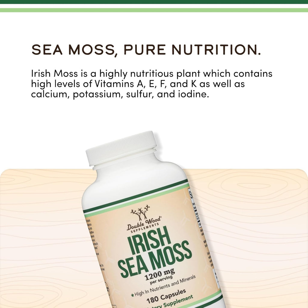 Double Wood Irish Moss Musgo Marino 1200 mg 180 Cápsulas