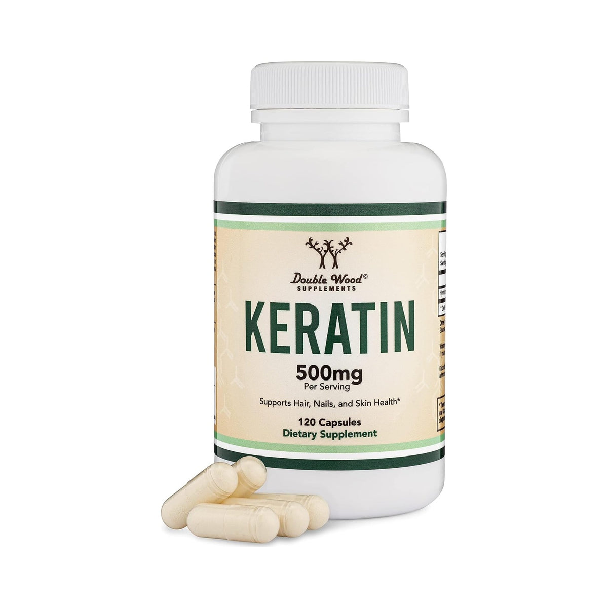 Double Wood Queratina 500 mg 120 Cápsulas