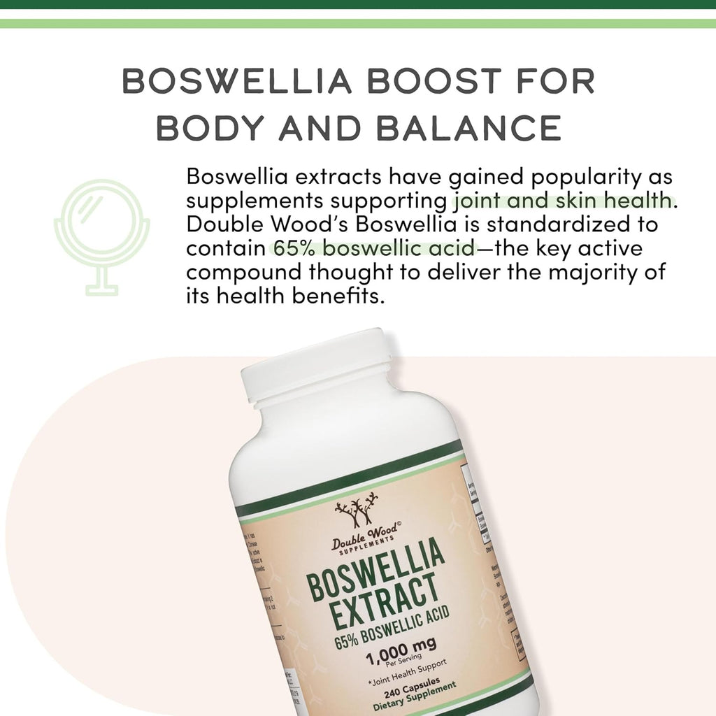 Double Wood Boswellia Serrata Extracto 1000 mg 240 Cápsulas