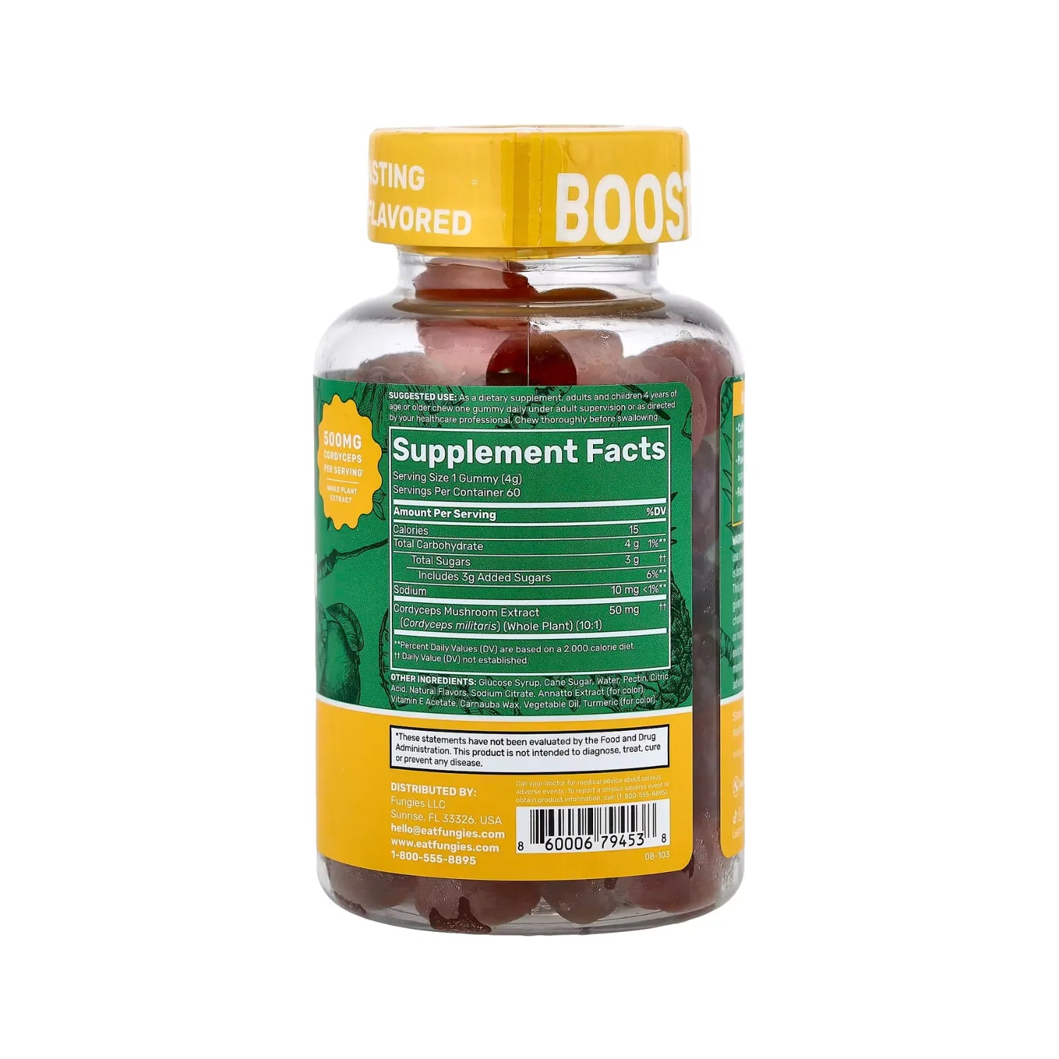 Fungies Cordycep Mushroom Gummie 60 gomitas sfn