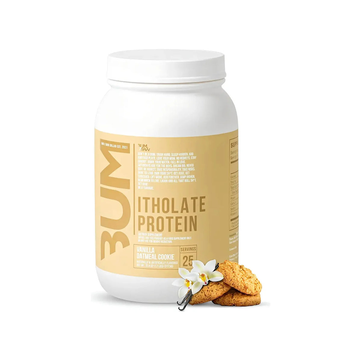 Raw Cbum Iso Proteina 775g 25 Servicios Sabor Vainilla Con Galleta de Avena