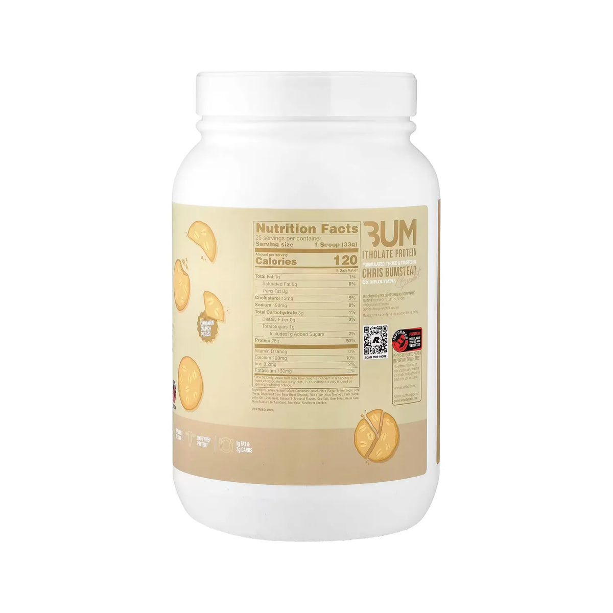 Raw Nutrition, Bum, Itholate® Protein, Galleta de avena y vainilla, 825 g (29,1 oz)