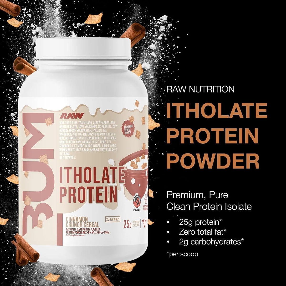 Raw Nutrition, Bum, Itholate® Protein, Galleta de avena y vainilla, 825 g (29,1 oz)