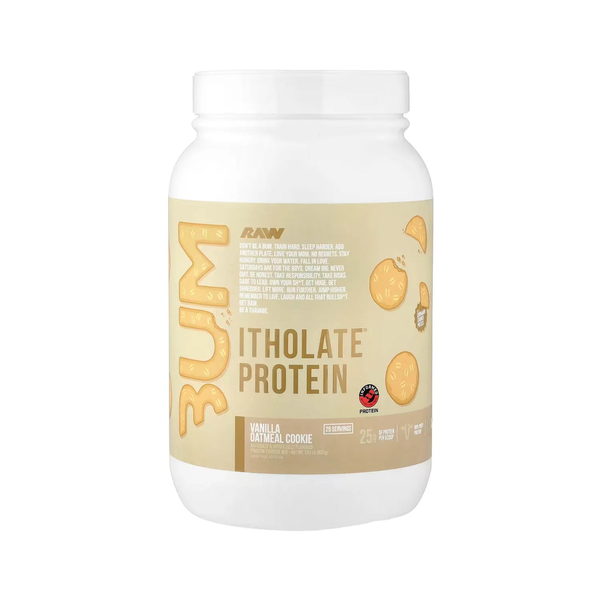 Raw Nutrition, Bum, Itholate® Protein, Galleta de avena y vainilla, 825 g (29,1 oz)