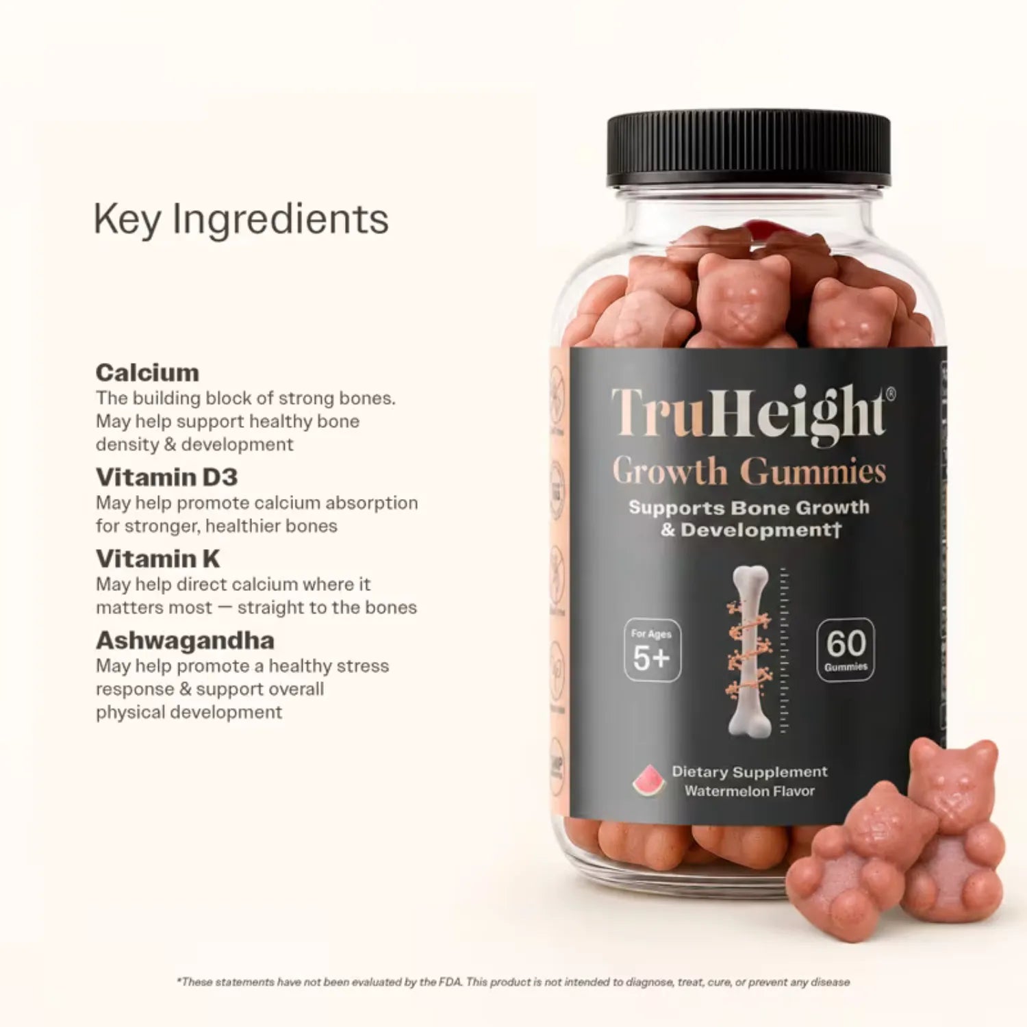 TruHeight Growth Gummy Watermelon 60 Gomitas