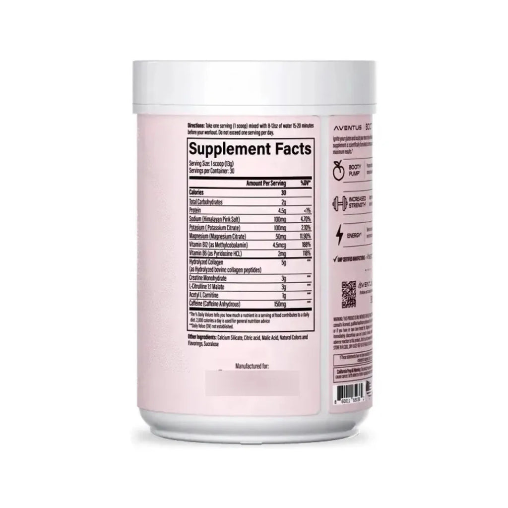 Aventus Premium Pre-workout Booty Pump Sabor Sandia 390g