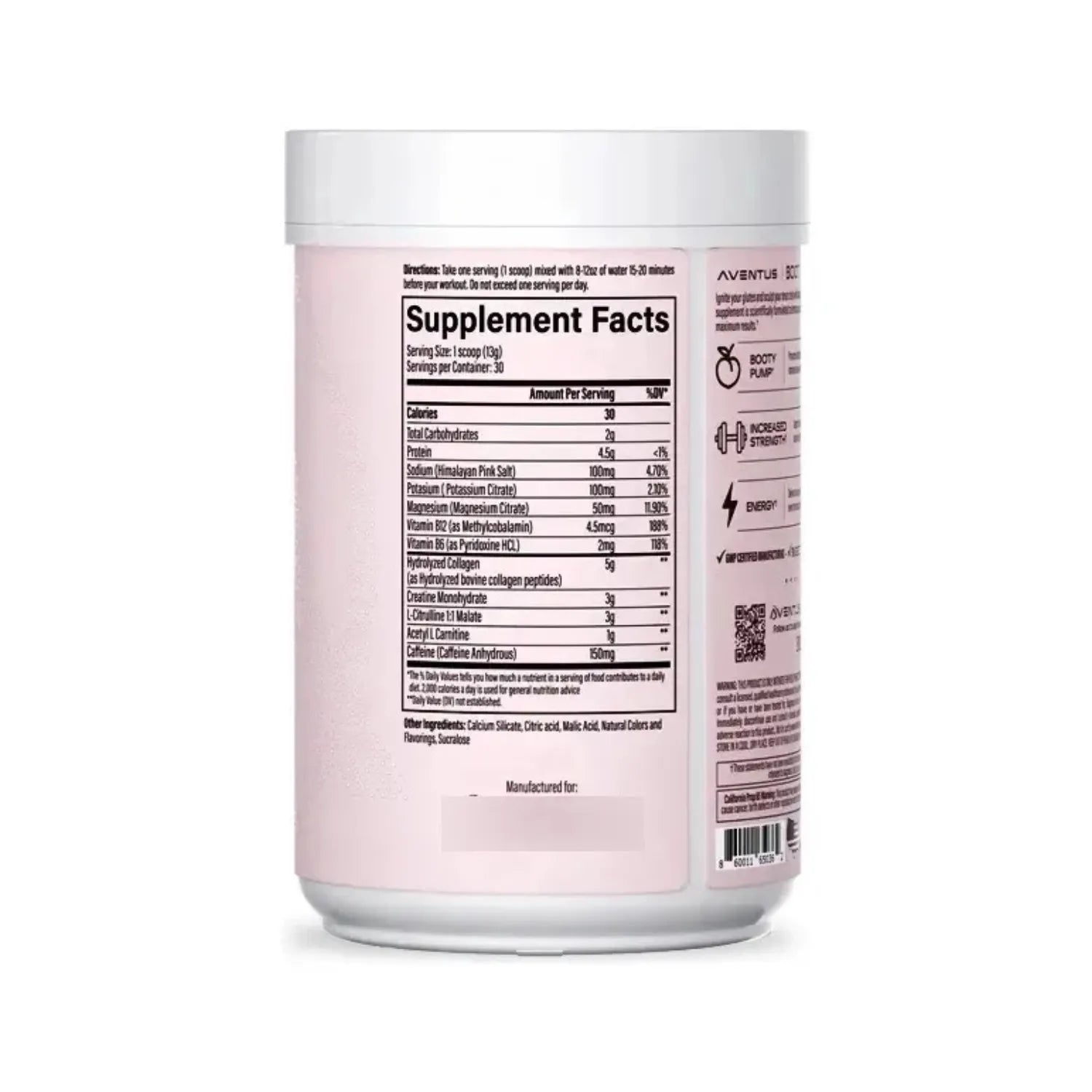 Aventus Premium Pre-workout Booty Pump Sabor Sandia 390g