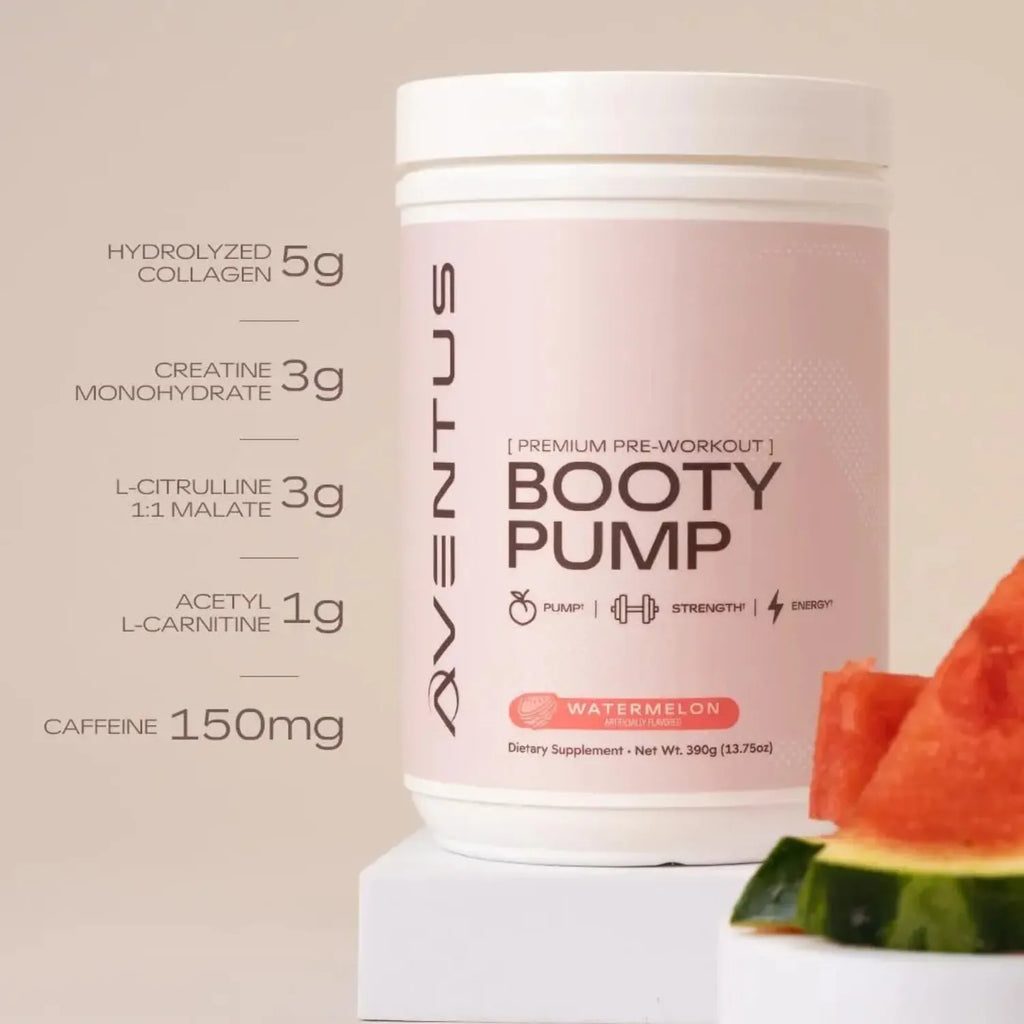 Aventus Premium Pre-workout Booty Pump Sabor Sandia 390g