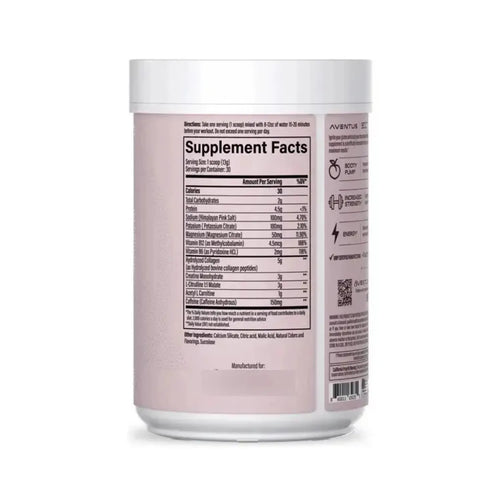 Aventus Premium Pre-workout Booty Pump Sabor Tropical Punch 390g