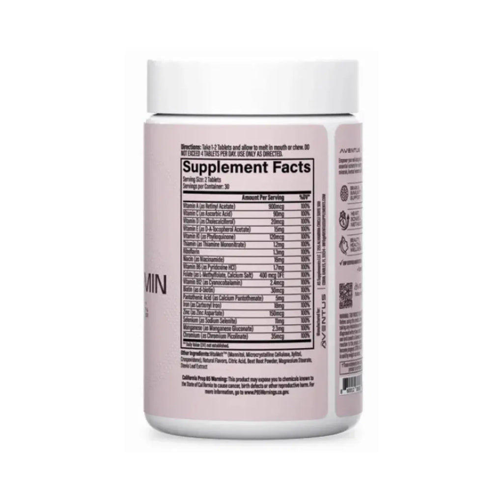 Aventus Multivitamínico para Mujeres 60 Tabletas Masticables