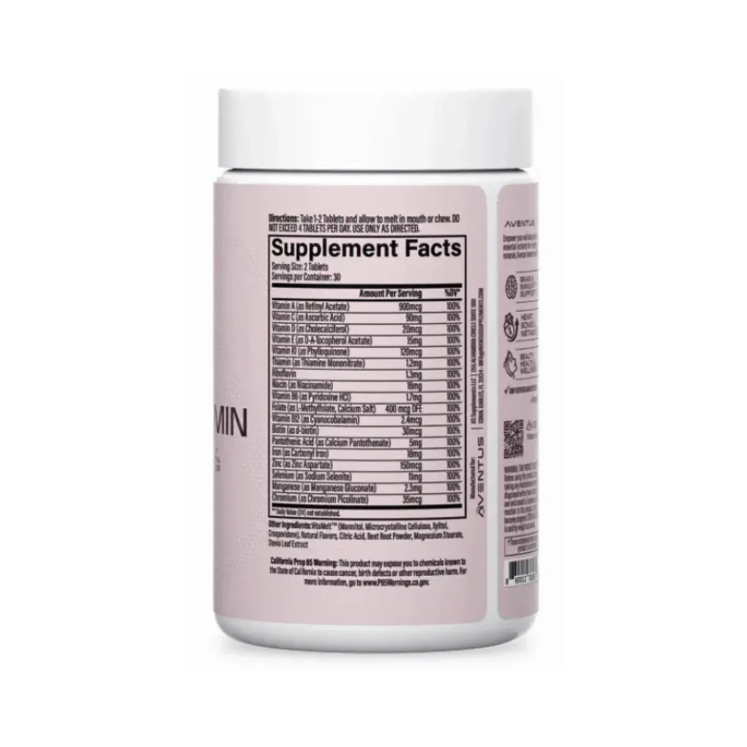 Aventus Multivitamínico para Mujeres 60 Tabletas Masticables