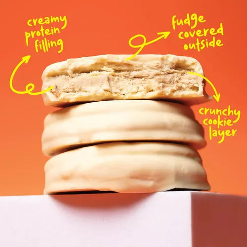 HANGRYBOY | Snack Proteico Galleta Sándwich | 12 Piezas de 65 g | 14 g de Proteína por Pieza | Apoyo Nutricional y Energético