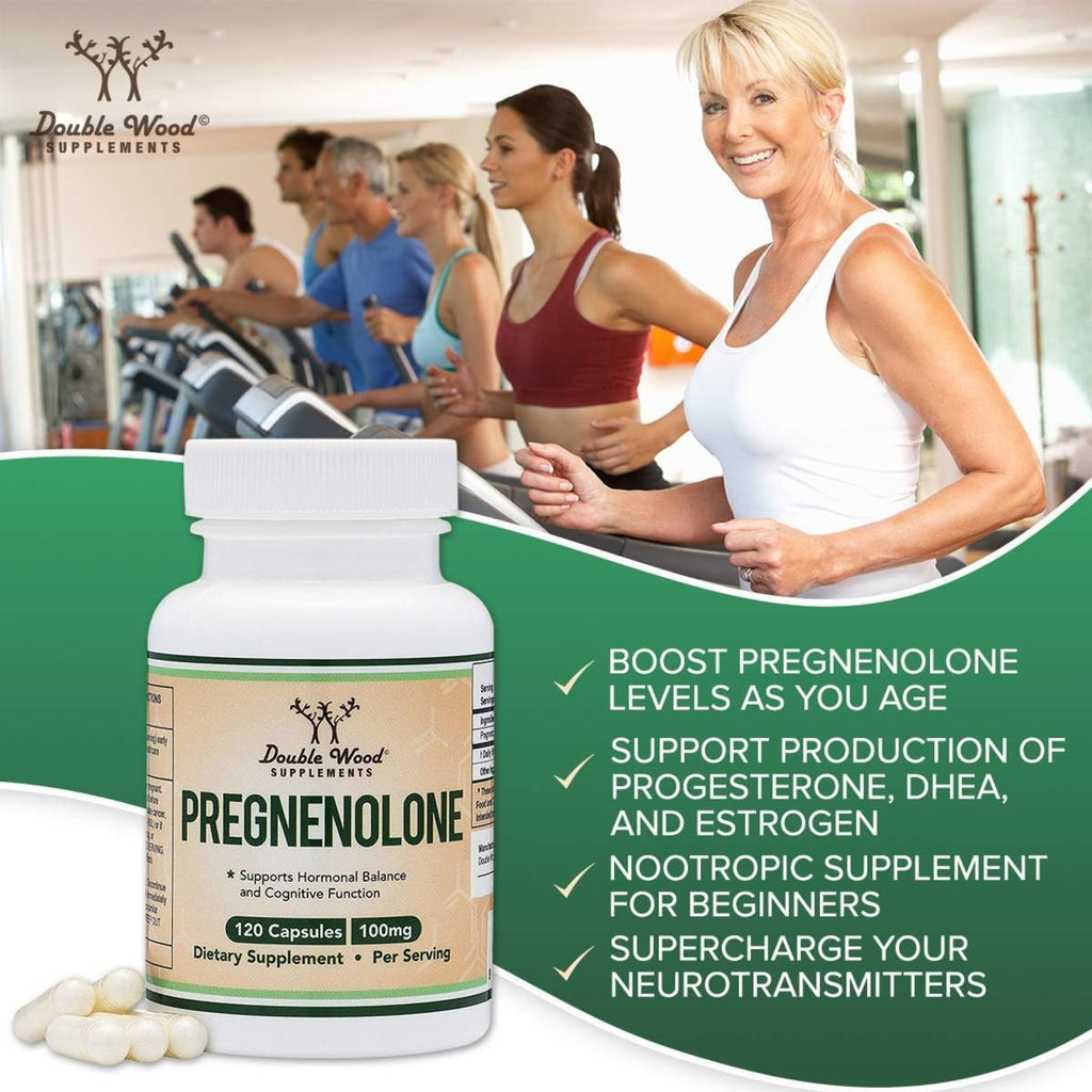 Double Wood Pregnenolona 100 mg 120 Cápsulas