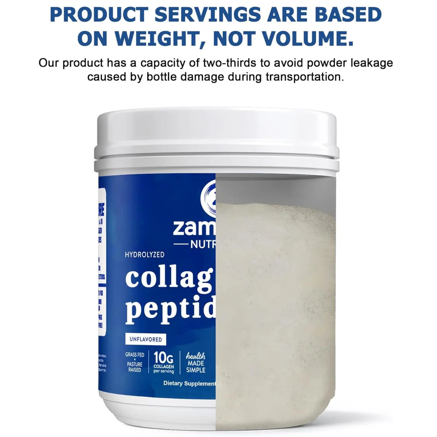 Zammex peptidos de colageno en polvo 600 grs 60 Servs SFN sin sabor