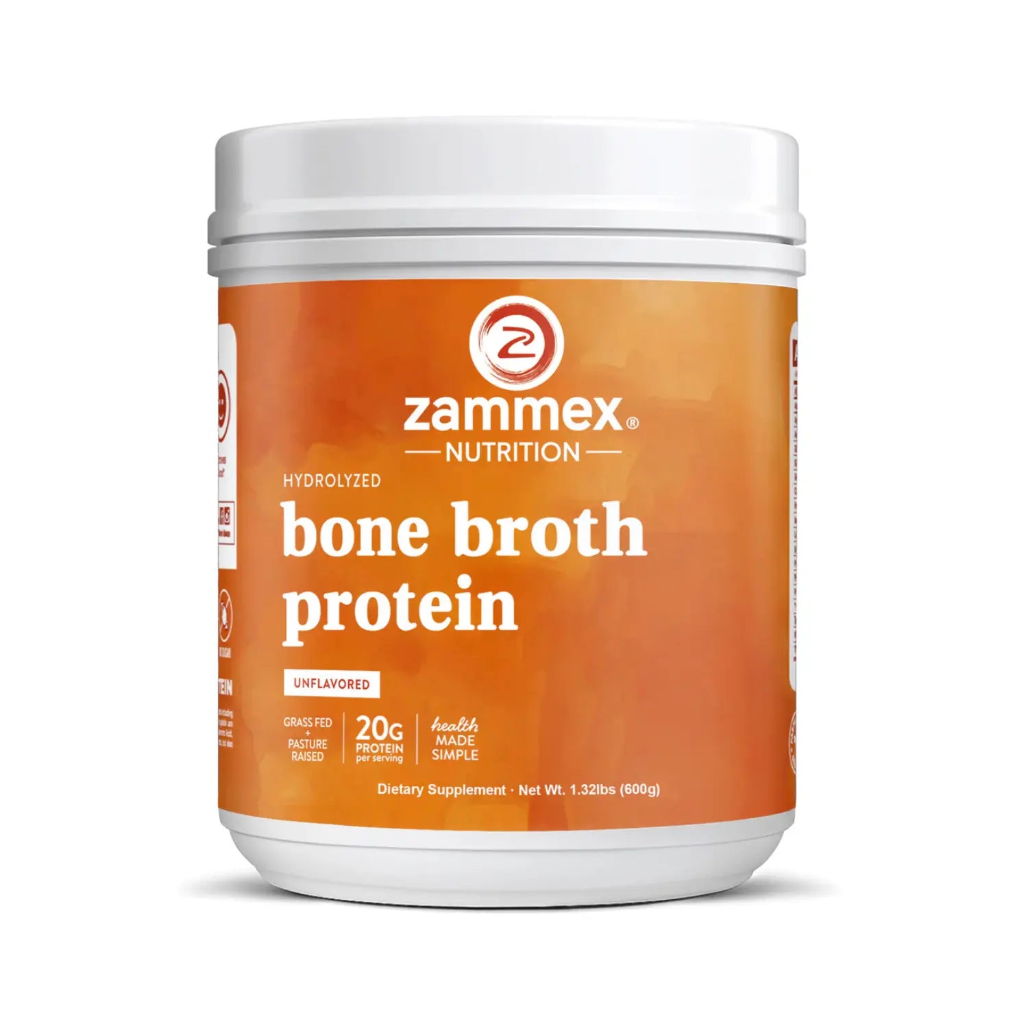 Zammex Proteína de Caldo de Hueso de Res 27 servs 600 grs SFN sin sabor
