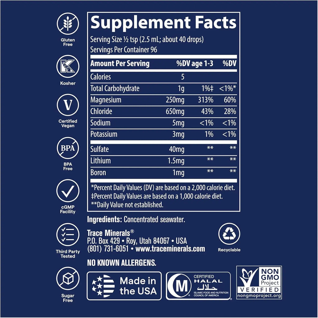 TRACE MINERALS CONCENTRACE 8oz SOLUBLE IONIC- SODIO SFN