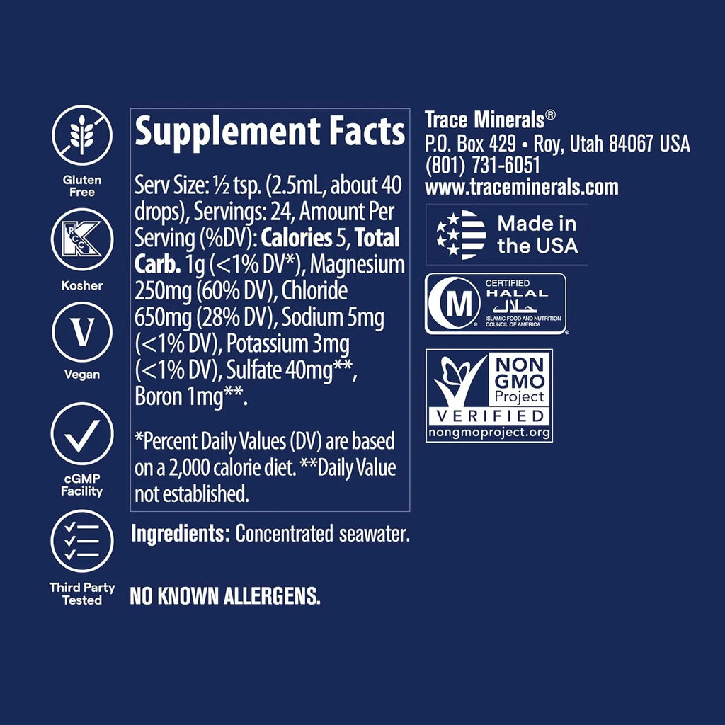 Trace Minerals Concentrace Trace Mineral Drops 59 ml - Equilibrio - Digestión - Energía - Huesos