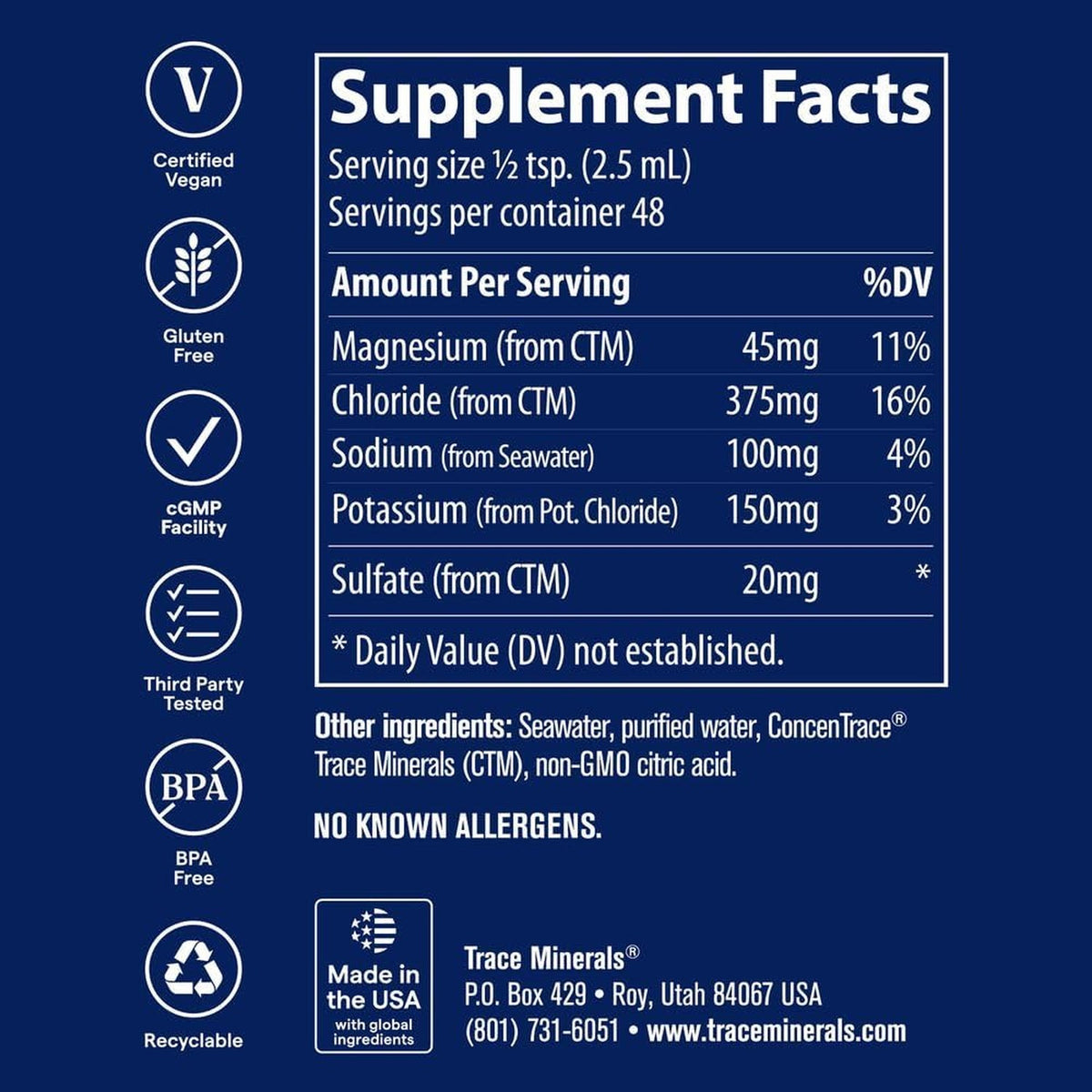 Trace Minerals Endure Performance Electrolitos 4 oz 118 ml