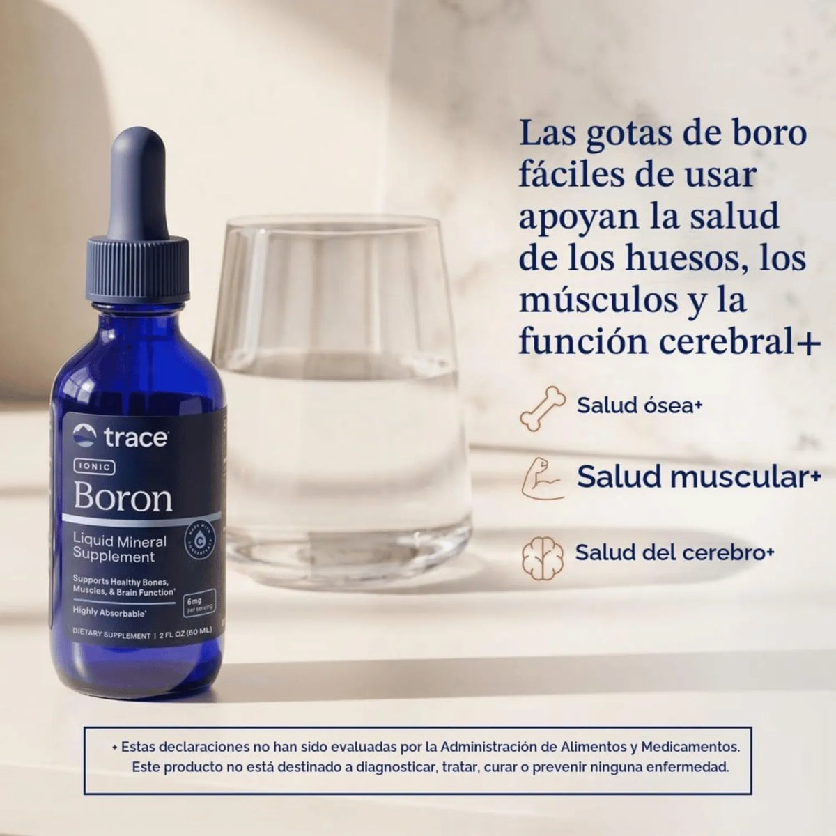 TRACE MINERALS LIQUIDO BORON -HUESOS- MUSCULOS 6Mg 59mL