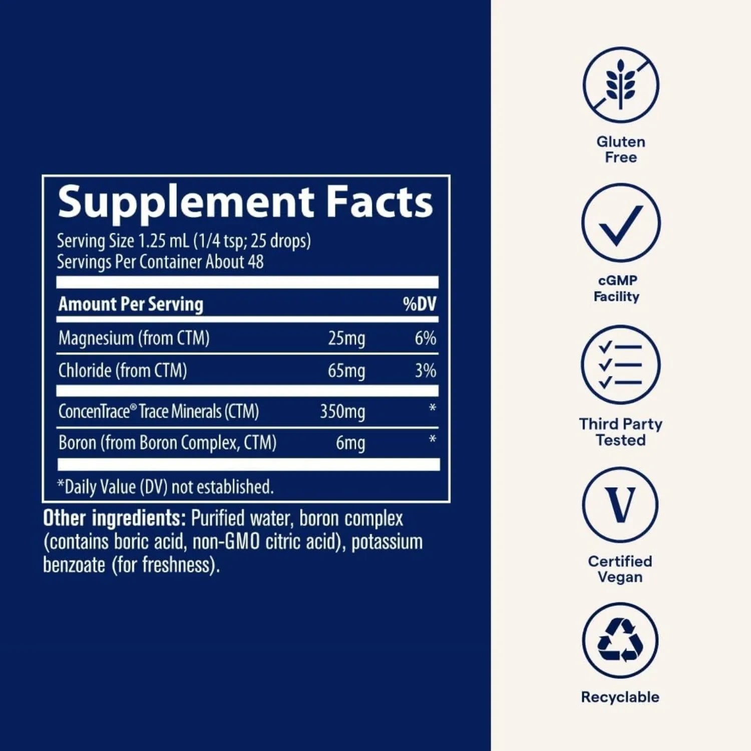 TRACE MINERALS LIQUIDO BORON -HUESOS- MUSCULOS 6Mg 59mL