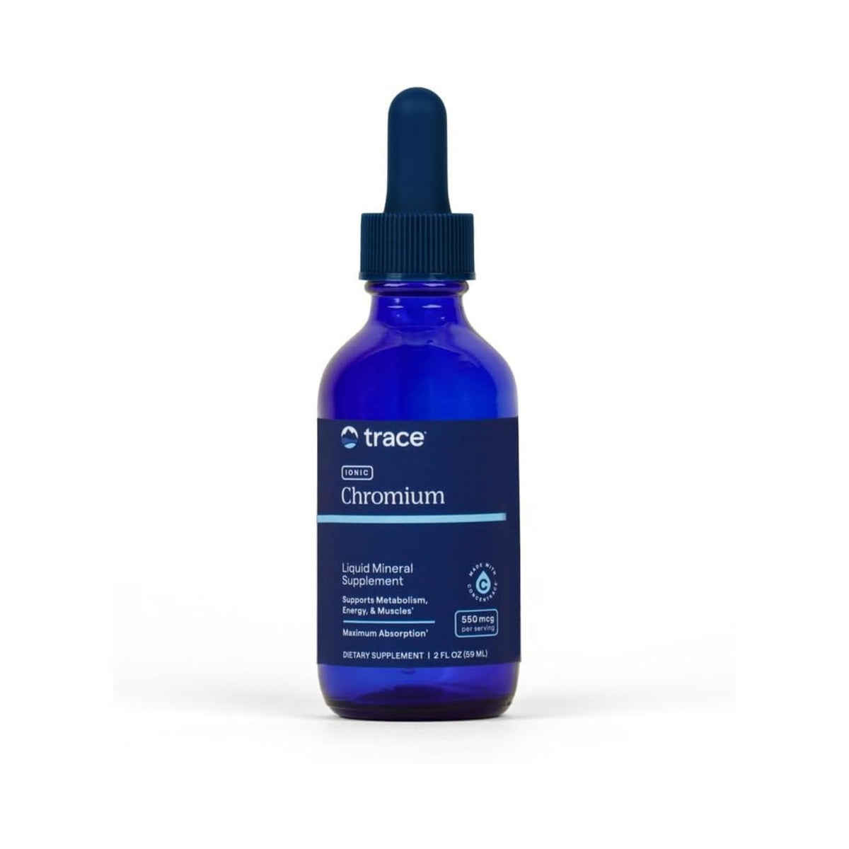 Trace Minerals Cromo Iónico Líquido 550 mcg Sin Sabor 59 Ml – Minerales