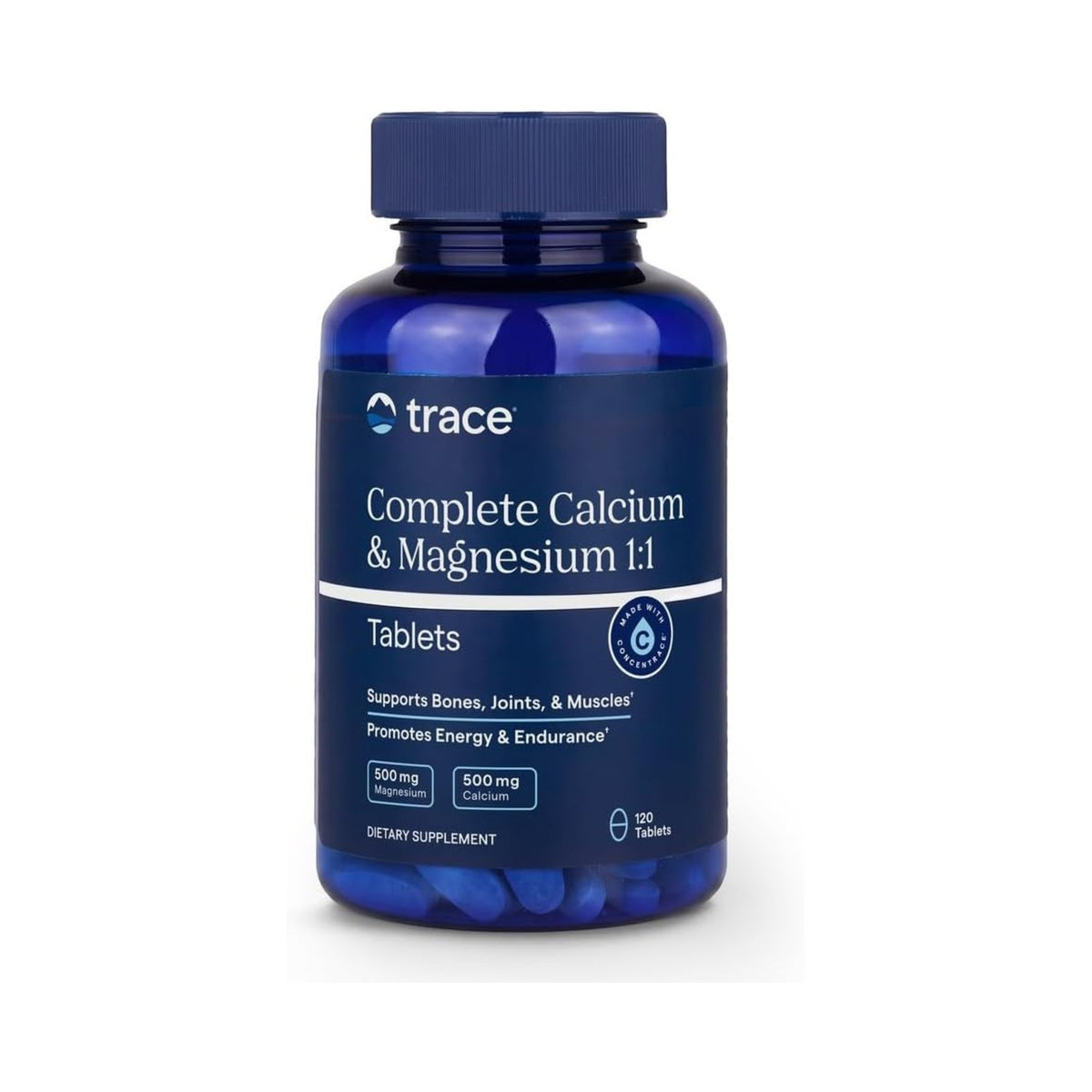 Trace Minerals Calcio Magnesio 1:1 120 Tabletas Sin Sabor – Minerales