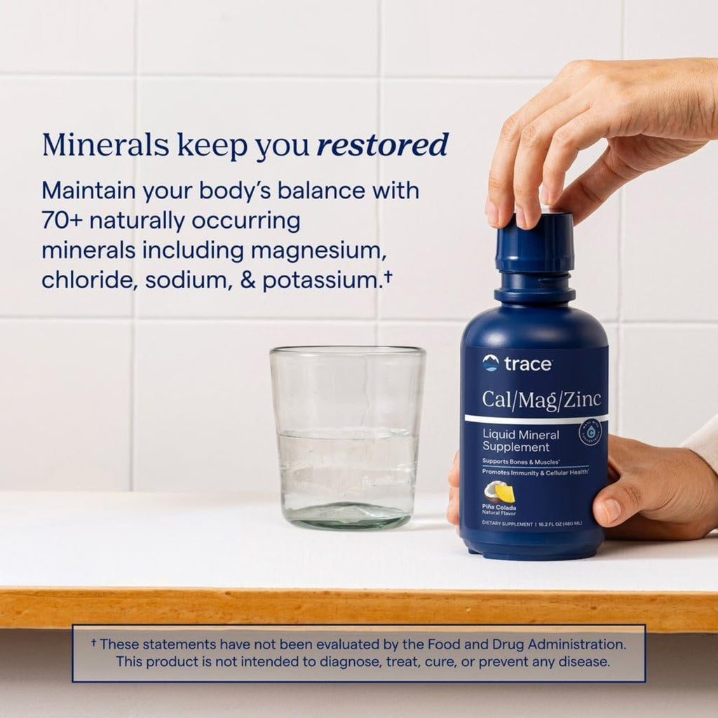 Trace Minerals Calcio Magnesio Zinc Líquido Sabor Piña Colada De 475 Ml – Minerales