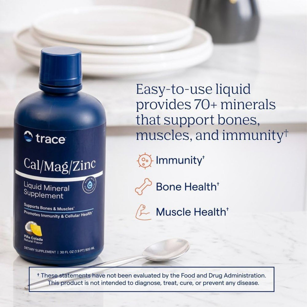 Trace Minerals Líquido Calcio Magnesio Zinc 946 Ml Piña Colada – Minerales