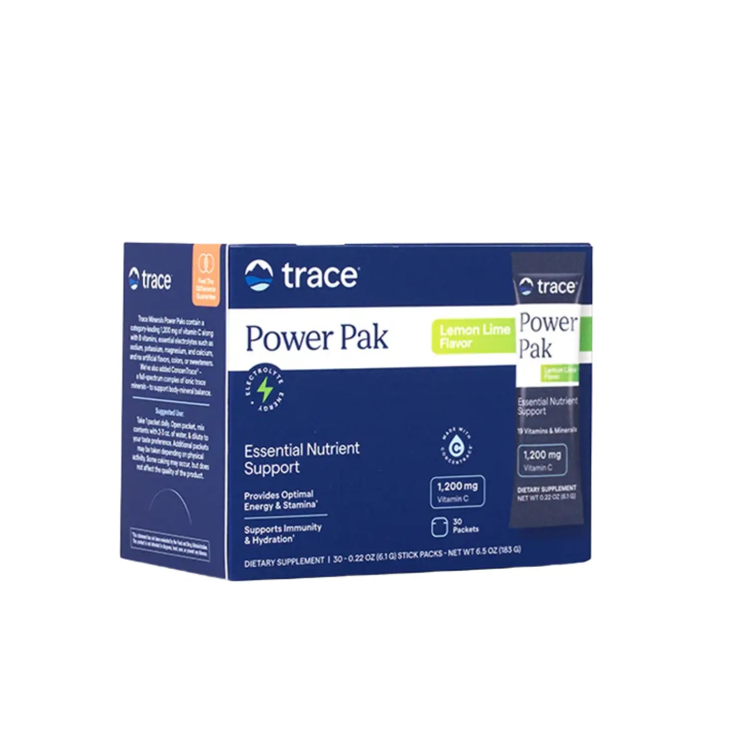 TRACE MINERALS POWERPAK VITAMINA C 30 SOBRES MINERALES  LIMON SFN