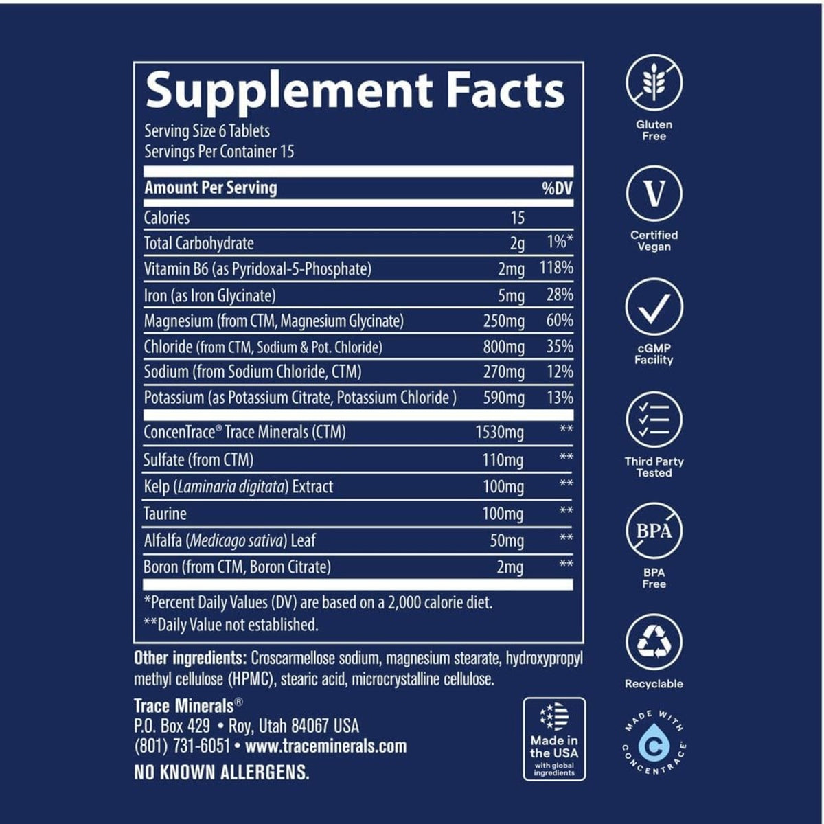Trace Minerals Electrolitos 90 Cápsulas Tm Sport Sin Sabor Magnesio – Hidratación