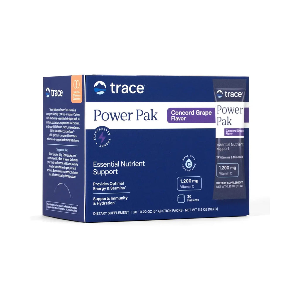 Trace Minerals Powerpak Electrolitos Y Vitamina C 30 Pzs Sfn( CONCORD GRAPE)