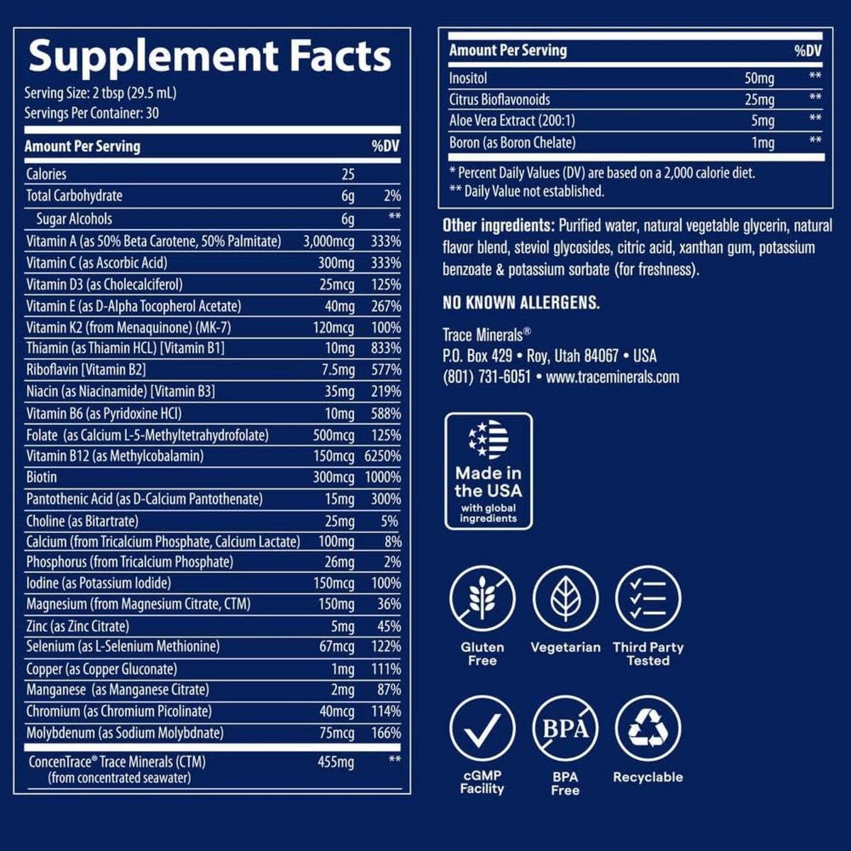 Trace Minerals Multivitamínico Líquido De Bayas, 30 Oz – Vitaminas