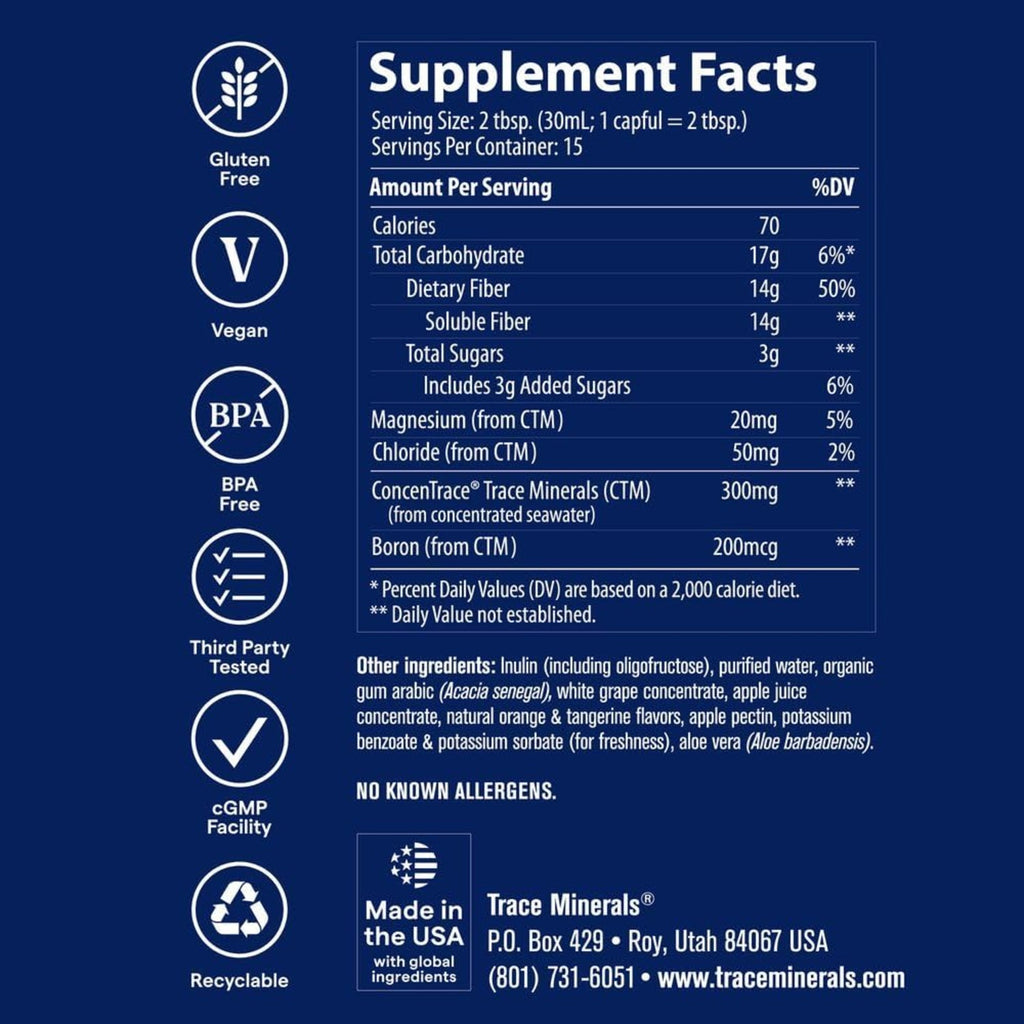 Trace Minerals De Fibra Con Naranja Mandarina Y 444 Ml