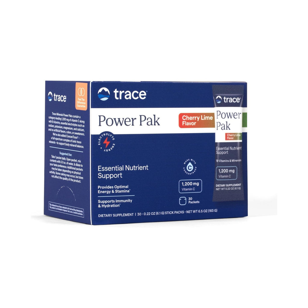 Trace Minerals Power Pak Vitamina C 1200mg Sabor Cereza Lima 30 Sobres – Vitaminas