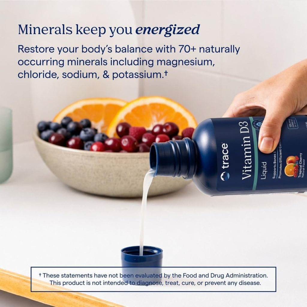 Trace Minerals Vitamina D3 Líquida 5000 UI Cereza Tropical 473 Ml