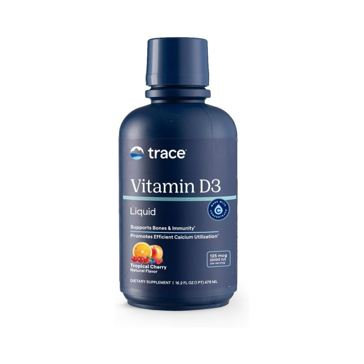 Trace Minerals Vitamina D3 Líquida 5000 UI Cereza Tropical 473 Ml