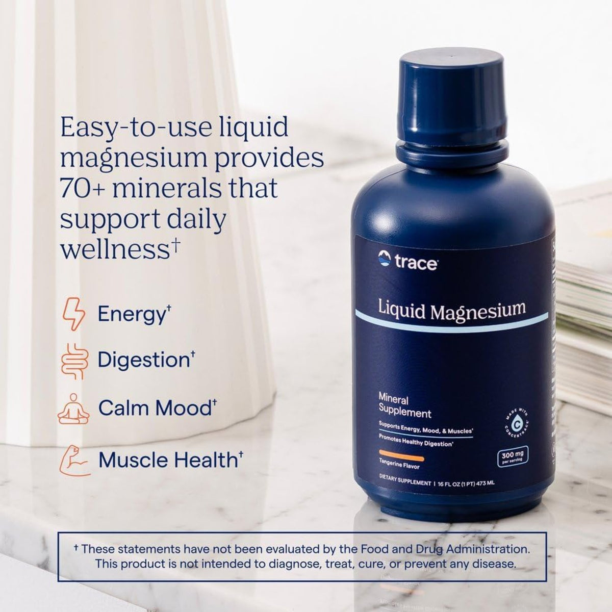 Trace Minerals Magnesio Líquido Sabor Mandarina 473ml Libre Gluten Vegano – Minerales