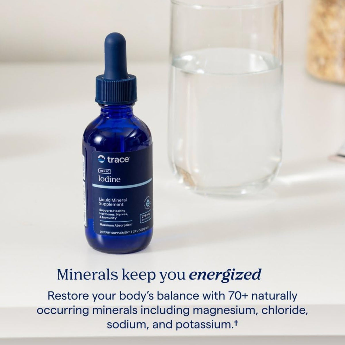 Trace Minerals Yodo Líquido  225mcg 59ml Sin Sabor Vegano