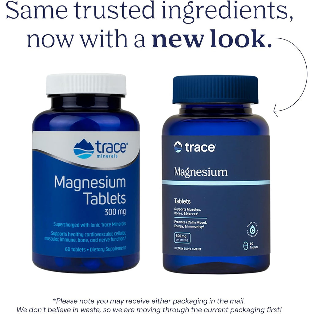 Trace Minerals Magnesio Músculos y Huesos 300 mg 60 Tabletas