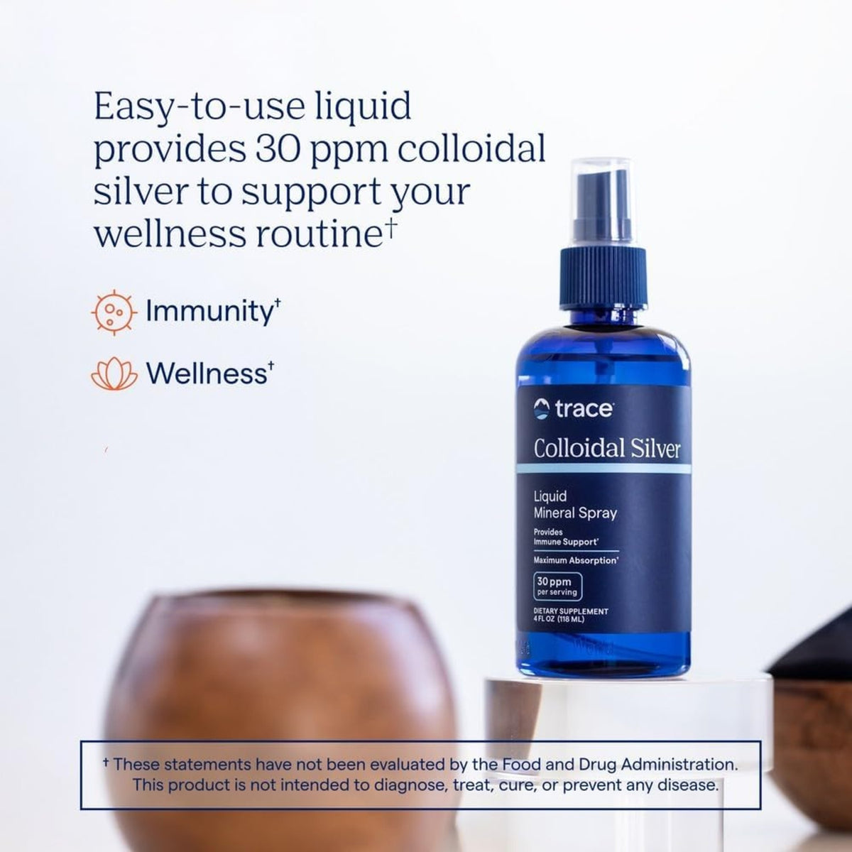 Trace Minerals Coloidal Silver Spray 30 Ppm 118 Ml Sin Sabor