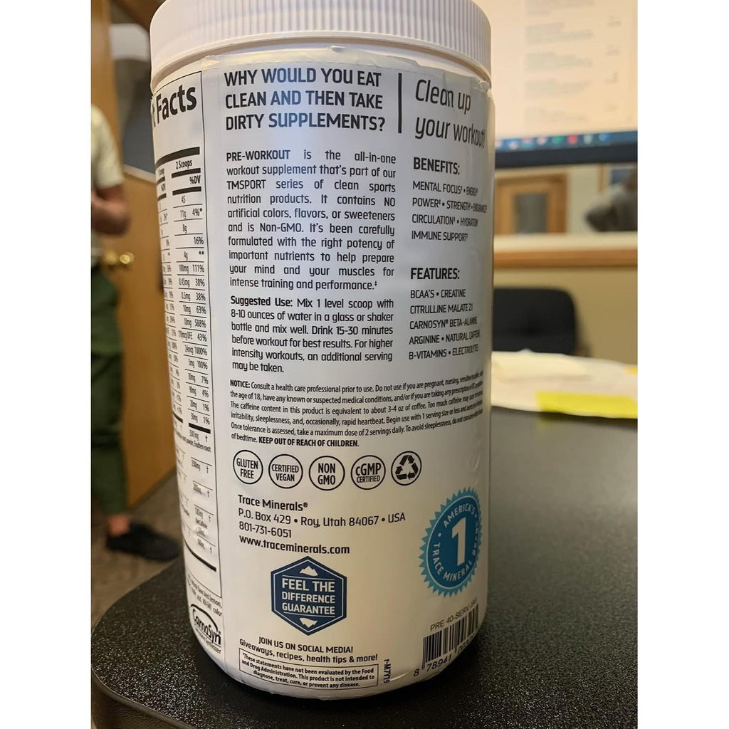 Trace Minerals Preentrenamiento Clear Tmsport 514 G Limonada De Frambuesa – Rendimiento Deportivo